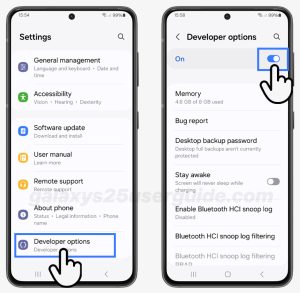 How to Enable Developer Options on Samsung Galaxy S25